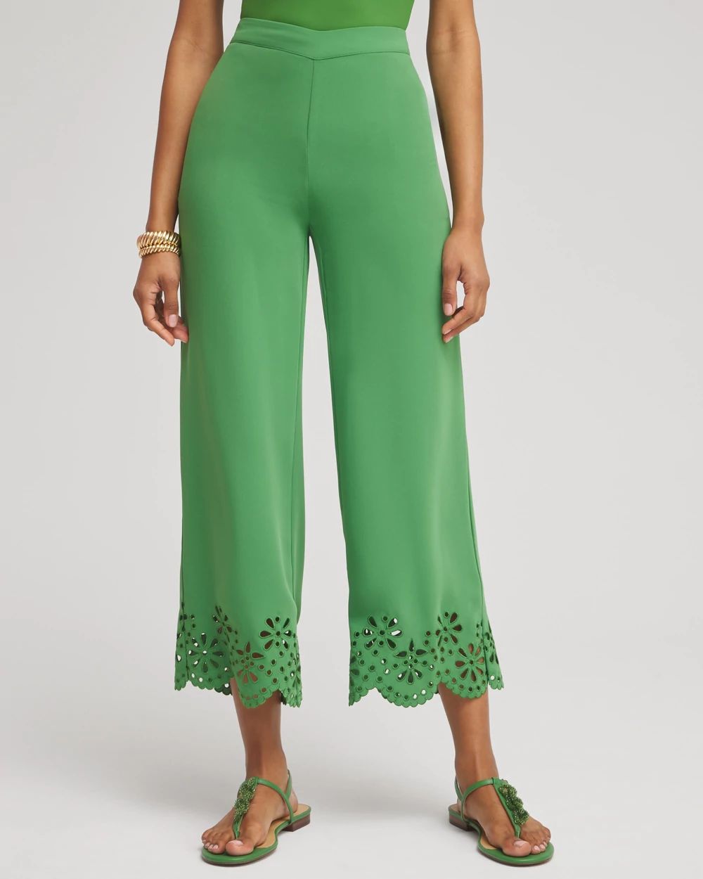 Petite Satin Eyelet Hem Culottes | Chico's
